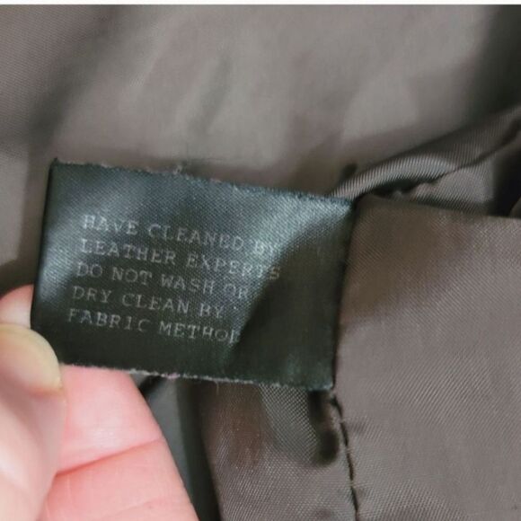 Vintage 80's Atlantic Beach Leather Trench Coat in Dark Chocolate Brown Large - Picture 8 of 10